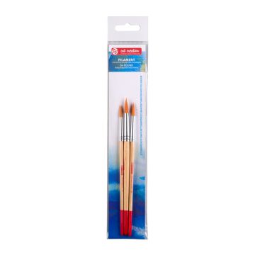 Watercolour brush set polyester | 3 round brushes - 2566