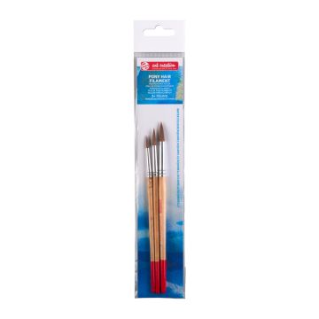 Watercolour brush set pony/polyester | 3 round brushes - 3774