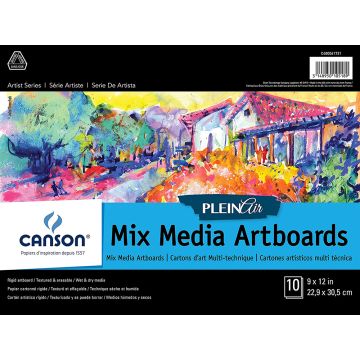 Canson Plein Air Mix Media Art Board Pad 9" x 11" - 400061731