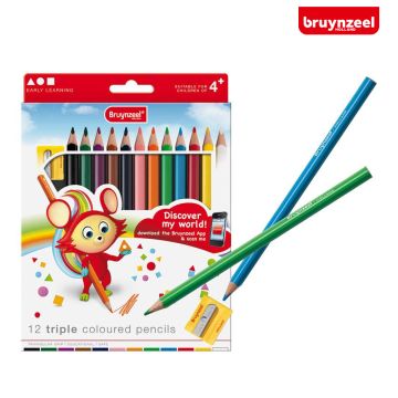 Triple Coloured Pencil Set Of 12
