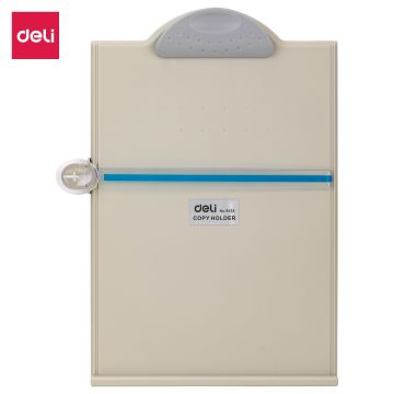 Deli A4 Plastic Copy Holder with Ruler Reading Stand - Grey 