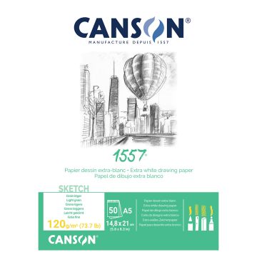 CANSON 1557 Extra White 120gsm A5 Sketch Paper - 204127407