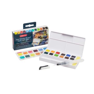 Derwent Inktense Paint Pan Travel Set Palette #01 (12)