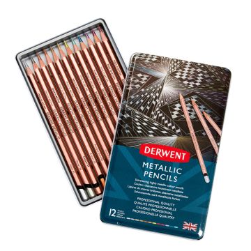 Derwent Metallic Pencil 12 Tin