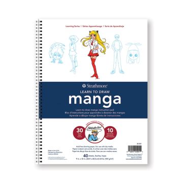 Strathmore Learning Series Drawing Manga Pad, White Paper, 9" x 12"