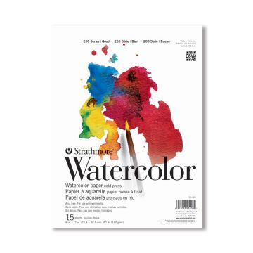 Strathmore Watercolor Paper Pad, 200 Series, 9 x 12" - 25-109