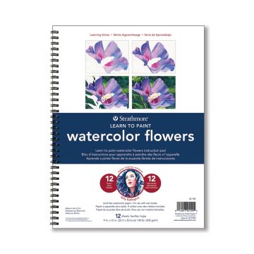 Strathmore Learning Series Watercolor Pad, 28 Sheets, Flowers