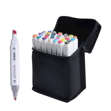 TouchFive Markers 30 Colors Broad Fine Sketch Pen White case