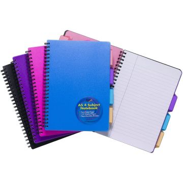 4 SUBJECT NOTEBOOK TWIN WIRE A5 ASSORTED – TIGER1
