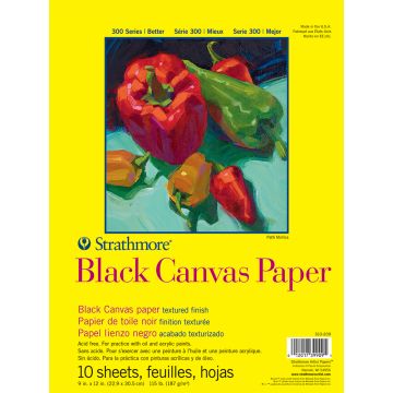 Strathmore Black Canvas Pad, 9" x 11"- 310-209