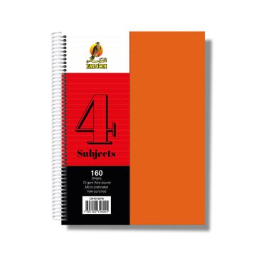 University Book 4 Subjects - A4 Orange