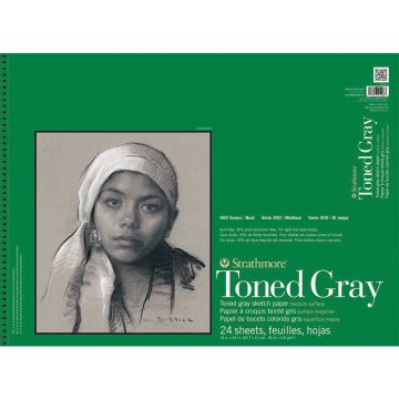 Strathmore 400 Series Toned Grey Sketch Pad, 18 in. x 24 in - 412-118