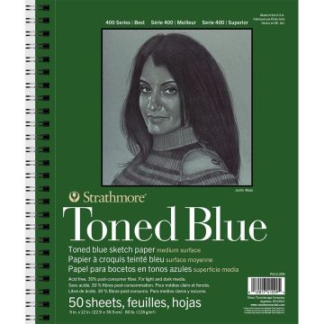 Strathmore Toned Blue Sketchbook 9" x 12" (Wirebound) 412-209-6
