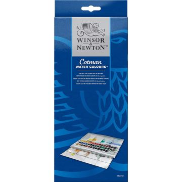 Winsor & Newton Cotman Watercolor Studio Set, 45 Half Pans