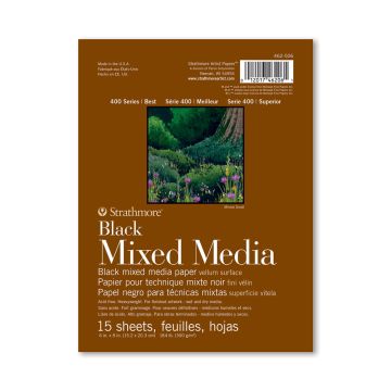 Strathmore 400 Series Black Mixed Media Pad - 6" x 8" - 462-506