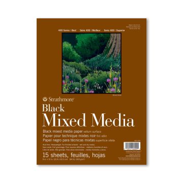 Strathmore 400 Series Black Mixed Media Pad - 9" x 12" - 462-509