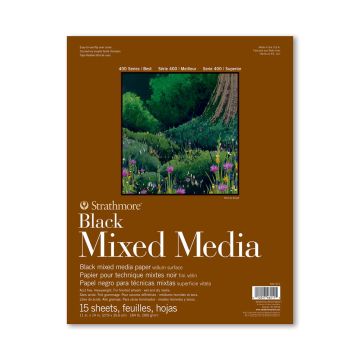 Strathmore 400 Series Black Mixed Media Pad - 11" x 14" - 462-511
