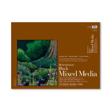 Strathmore 400 Series Black Mixed Media Pad - 18" x 24" - 462-518