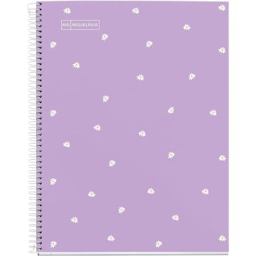 Miquelrius - A4 Notebook – 80 Sheets 1Subject Lavendar Daisy