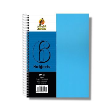 University Book 6 Subjects - A4 Light Blue
