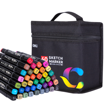 Deli 40-Color Sketch Marker Set - 70806-40
