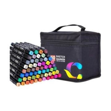 Deli 60-Color Sketch Marker Set - 70806-60