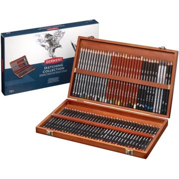 Derwent Sketching Set of 72 Wooden Box