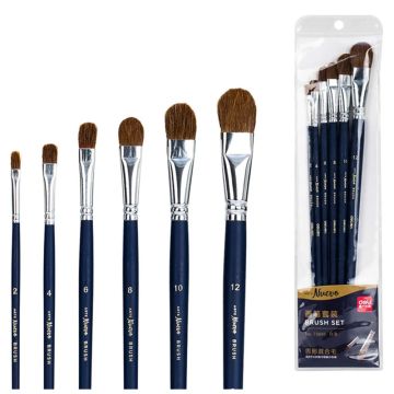 Deli Blue Tongue-Shaped Brush Set (6-Piece) - 73895