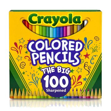 Crayola Colored Pencil Set, Child, Assorted Colors, 100 Pcs