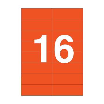Agipa 16 Labels A4 105x37mm Red