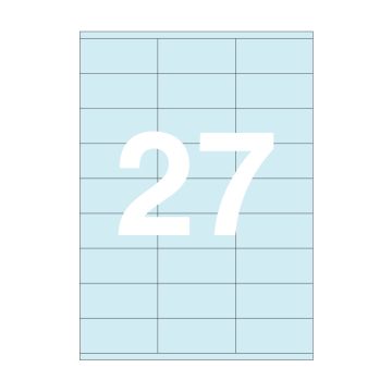 Agipa 27 Labels A4 70x31mm Blue 100 Sheet/Pkt