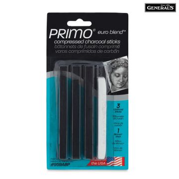 PRIMO Euro Blend Charcoal Sticks, 4 Pieces