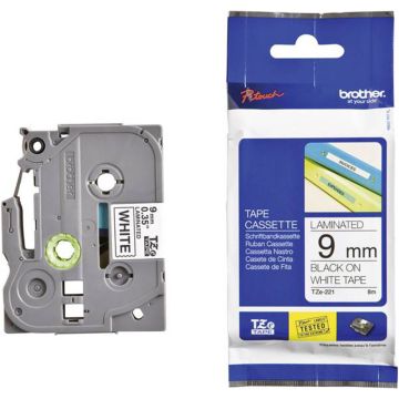 Brother TZE-221 P-Touch Labelling Tape 9mm Black on White