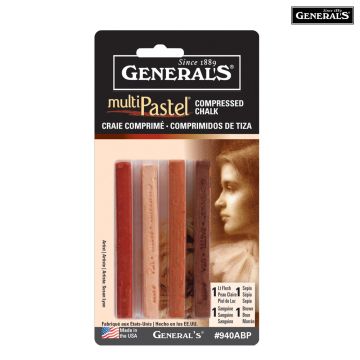 Compressed pastel chalk set earth