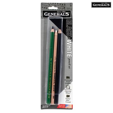 General's Black and White Pencil Set of 3