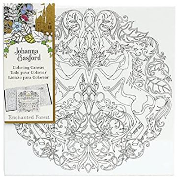 Enchanted Forest Unicorn Coloring Canvas 12x12 Johanna Basford