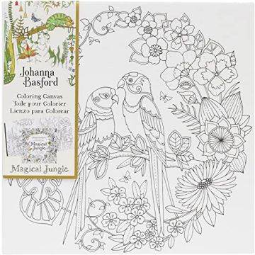 Magical Jungle Parrot Coloring Canvas 12x12 Johanna Basford 