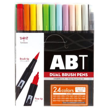 Tombow Dual Brush Pen - Set of 24 Basic - 7884