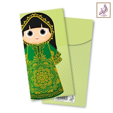 Al Fakhama cards Set of 6 Eid Money Holders Girl Design