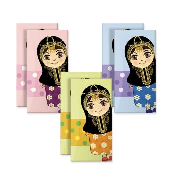 Al Fakhama Set of 6 Eid Greeting Envelope - Girls Design 2023