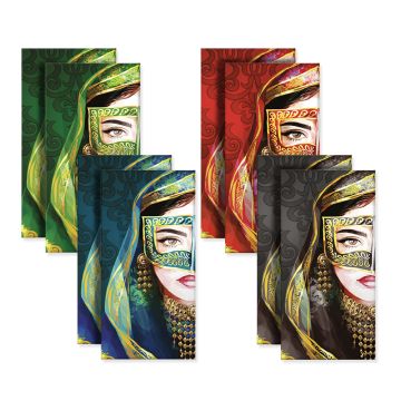 Al Fakhama Set of 8 Eid Greeting Envelope - Lady Burqa Design 2023