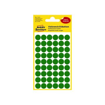 Colour Coding Dots 12mm Green 270 St./pcs 3143 Avery