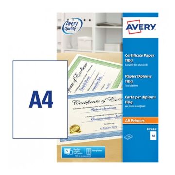 Certificat Paper 110g  - AVERY
