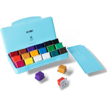 MIYA Gouache Paint Set, 18 Colors x 30ml Blue
