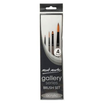 Mont Marte Gallery Series Brush Set Acrylic 4pc - 09