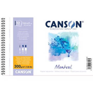 Canson Montval Pads Spiral Bound 300g - 13.5 x 21 cm