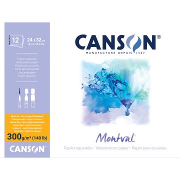 Canson Montval Watercolour Pad 300 G Glued 1 Side - 24 x 32 cm