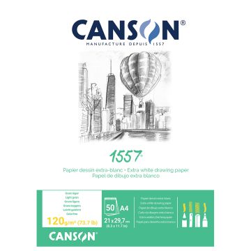CANSON 1557 Extra White 120gsm A4 Sketch Paper - 204127408