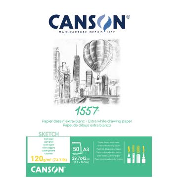 Canson 1557 - A3 Pad - 50 Sheets of 120gsm - 204127409