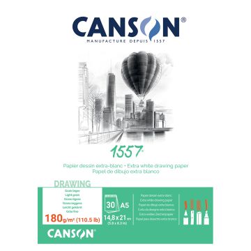 CANSON 1557 Extra White 180gsm A5 Sketch Paper - 204127413